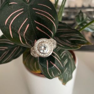 Size 6 cubic zirconia art deco ring